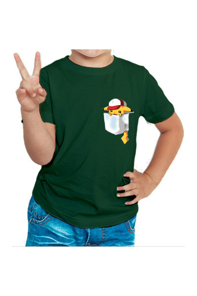 oneagılyazı تي شيرت للأطفال بتصميم بيكاتشو بجيب - مطبوع