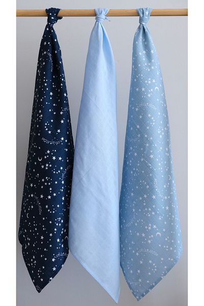 runbaby 3 Pieces 75x75 CM 100% Cotton Muslin Cover Set