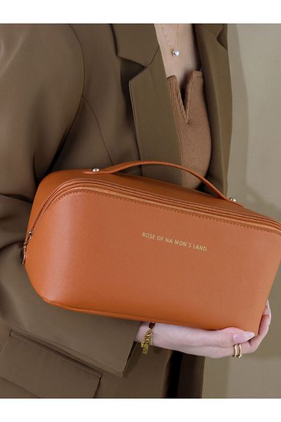 Store Large Capacity Portable Pu Makeup Bag - For Travel
