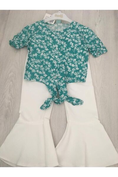 Damla 103-50-23 Girl's Crop Shirt Spanish Leg 2 Piece Set 3-6 Years