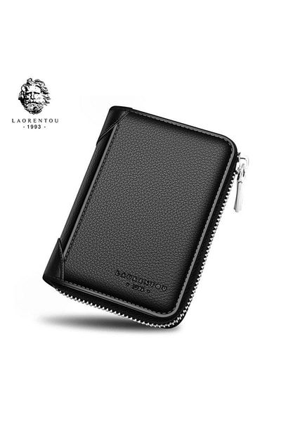 Laorentou Men's Wallet - Genuine Leather, Italian Made, Card Holder