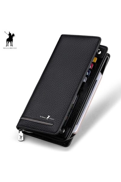 William Polo William Polo Italian Leather - Men's Long Wallet and Card Holder