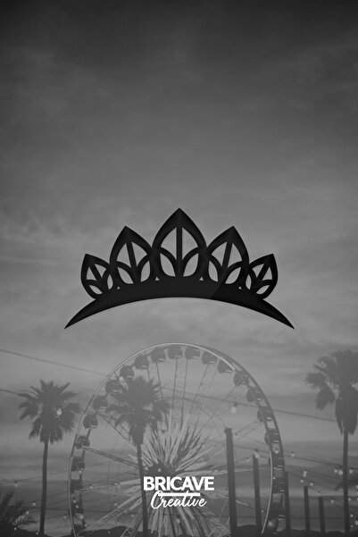 Bricave Kraliçe Tacı Araba Motosiklet Cam Etiket Sticker 14x7,5cm