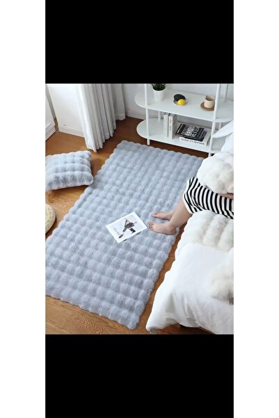 BALADI HOME Bubble Tavşan Serisi Yumuşacık Tavşan Tüyü Kaymaz Taban Peluş Halı