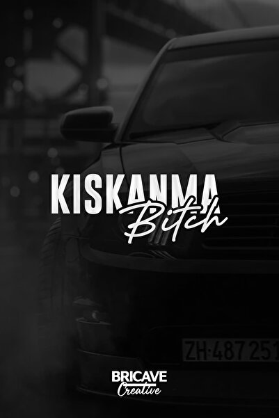 Bricave Kıskanma Bitch Yazı JDM Araba Motosiklet Cam Etiket Sticker 19x7,5cm