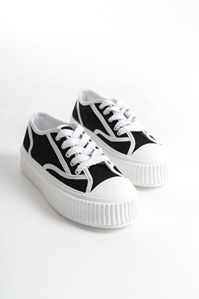 SEEM قماش رياضي أسود - حذاء كاجوال نسائي روما