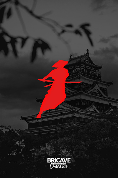 Bricave Samuray Japon Araba Motosiklet Cam Etiket Sticker 11x14cm