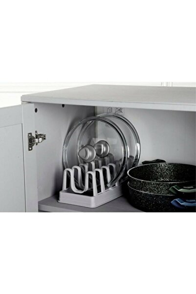 KıtayGroup Plastic Gondola 6 Compartment In-Cabinet Pot and Pan Lid Organizer