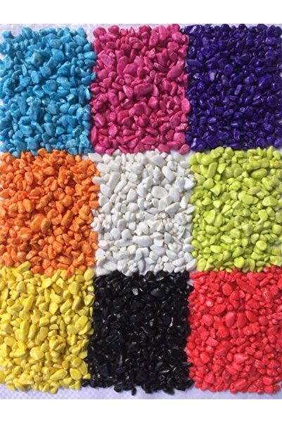 KıtayGroup Renkli Boyalı Taş Kaktüs Ve Sükulent Arajman Çakıl Taşı Tek Renk Karma 400 gr