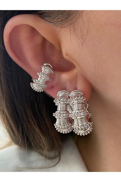 Pinery Jewels Vip Series - Women's Knuckle Stone Earrings Pair