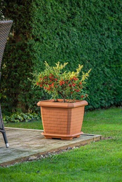 KıtayGroup Hisar Kare Saksı 74,3 Lt - Dış Ve Iç Mekan Saksı