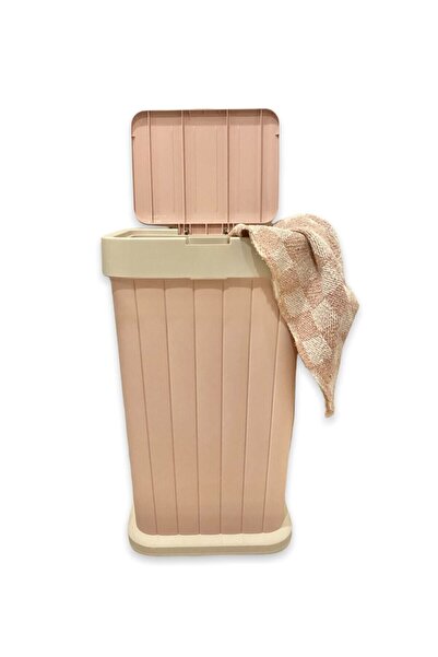 KıtayGroup Dokunmatik Açılır Çöp Kovası & Kirli Sepeti 40 Lt Pudra Beyaz