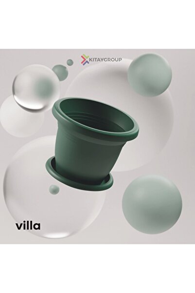 KıtayGroup Villa Saksı 5 Lt Yeşil Mat Renk