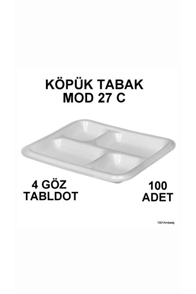 FİGANLAR 100 lü 4 bölmeli gözlü kullan at kalın kırılmaz köpük tablod tabak mevlid için