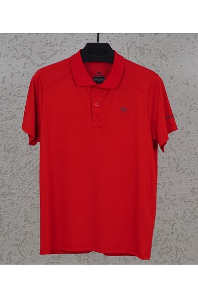 DYNAMO Men's Red Polyester Polo Sports T-Shirt
