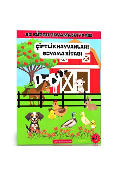 Enine Boyuna Eğitim كتاب تلوين حيوانات المزرعة (50 لوحة فائقة)