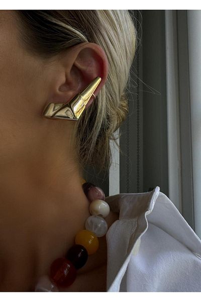 Rossetto Atelier Gold Imported Croissant Ear Cuff - Cartilage Earrings