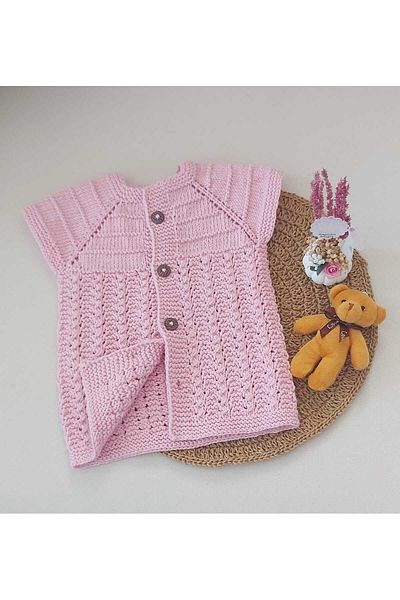 BEGİN Pink Cotton Vest for 0-12 Months Baby - With Buttons and Gift