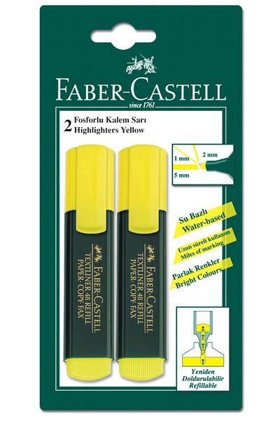 Stabilo Faber Castell Highlighter Yellow 2 Pieces