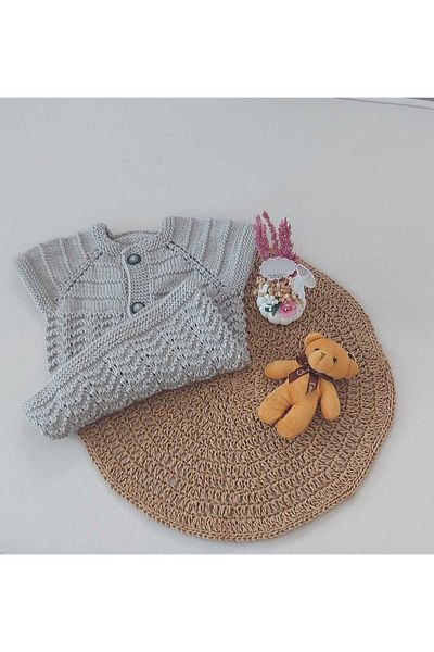 BEGİN 0-12 Months Gray Cotton Vest - Newborn Gift, Buttoned Birth Memory