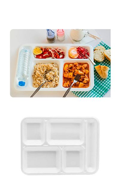 FİGANLAR 5 Eyes - 100 Pieces Unbreakable Flexible Thick 1stClass Table D'hôte Foam Plate