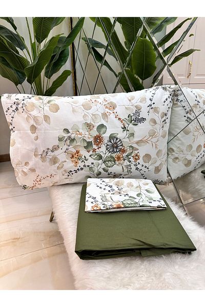 micoton Double 100% Cotton Sheet Pillow Set - Non-Elastic