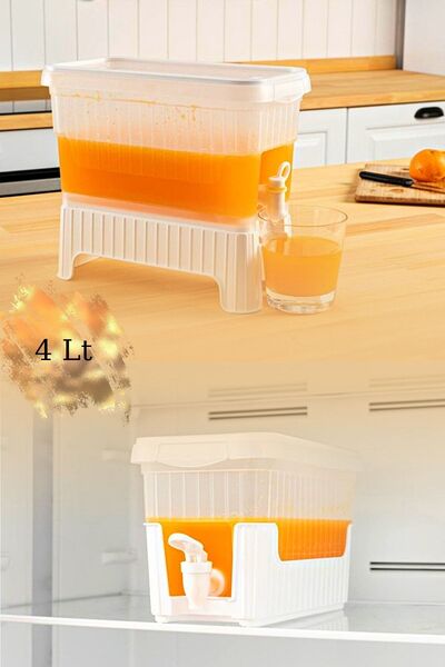 çarşıdayız 4 Lt Beyaz Musluklu Portakal Suyu Limonata Su Sebili Sürahi