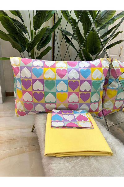 micoton Double 100% Cotton Sheet Pillow Set - Non-Elastic