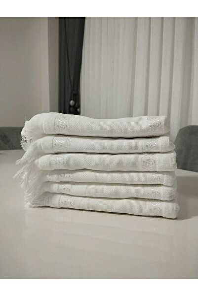 HMZ FİESTA 50X90 - Набір рушників з 6 штук з вишивкою етаміном, канваче і рушник з вишивкою етаміном з каймою