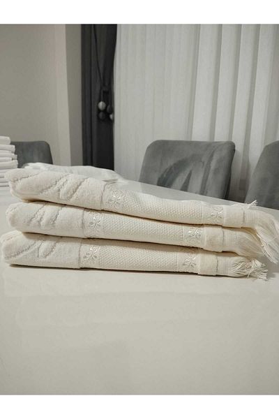 HMZ Fiesta 30x50 Set of 6 Etamine and Crosswash Embroidered Fringed Towels