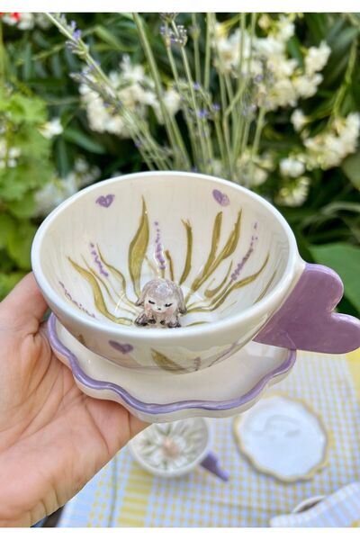 MAMALİZA طقم أكواب سيراميك سعة 150 مل - كوب على شكل أرنب-ضأن