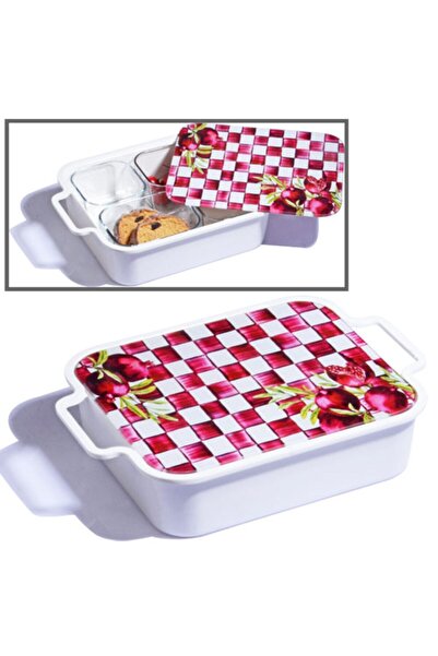 Kosova Cam Kahvaltılık 4 Lü Melamin Kırmızı Grp-80011