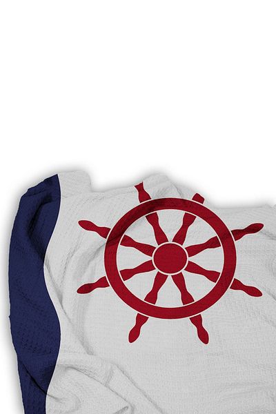 Bebişim Halı Sailor Anchor Patterned Single Pique (With Pillow Case)