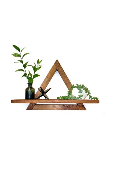 Shopkutuk Kütük Shop Ahşap Üçgen Dekoratif Raf