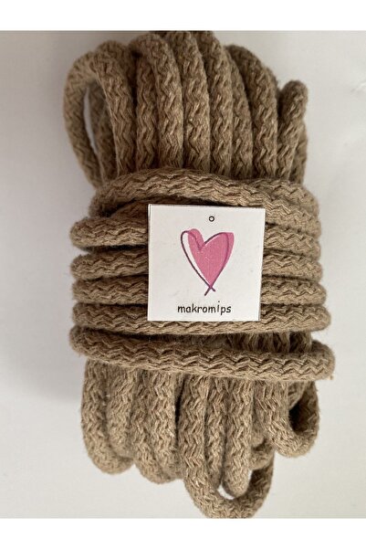 Makromİps MAKROME İP (10 metre 6,5-7 mm) DİKİLEBİLİR BOYANABİLİR PAMUK DOKUMA...