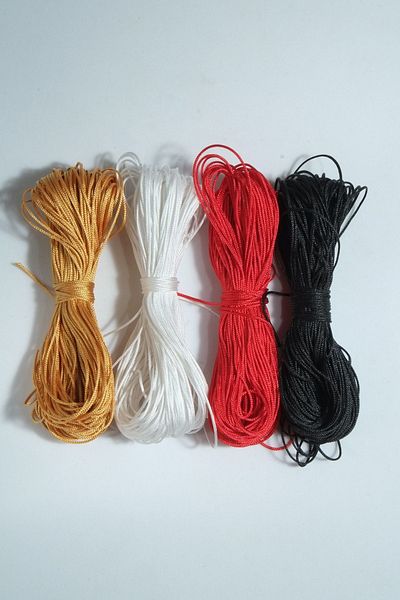 Eskişehir hobi sanat Κολιέ με βραχιόλι μακραμέ 4 χρωμάτων 0,8 mm 20 μέτρων - Σχέδιο κορδόνι