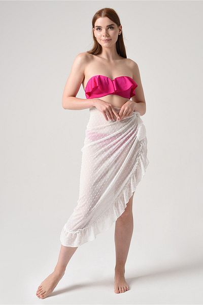 Bolder Ashley Ecru Ruffle Pareo