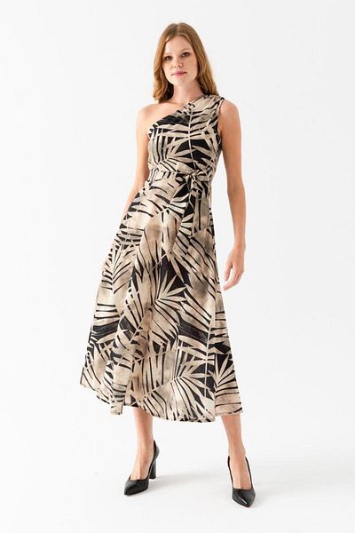 Yare Legendary Latest Fashion - One-Shoulder Linen Dress