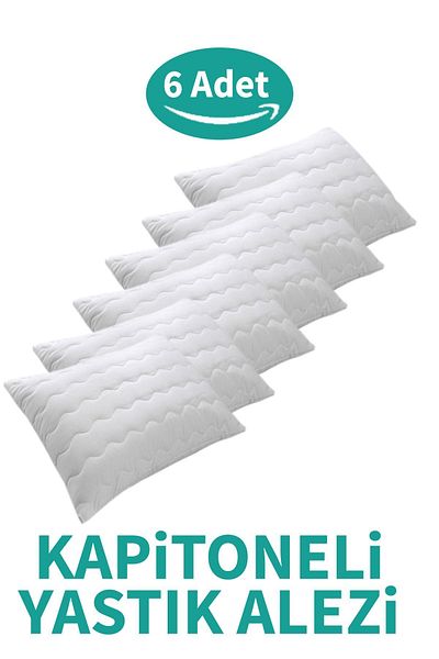 SUVAY Quilted Pillow Cover 6-Piece Cotton Zippered Quilted Pillow Protector Pillow Case