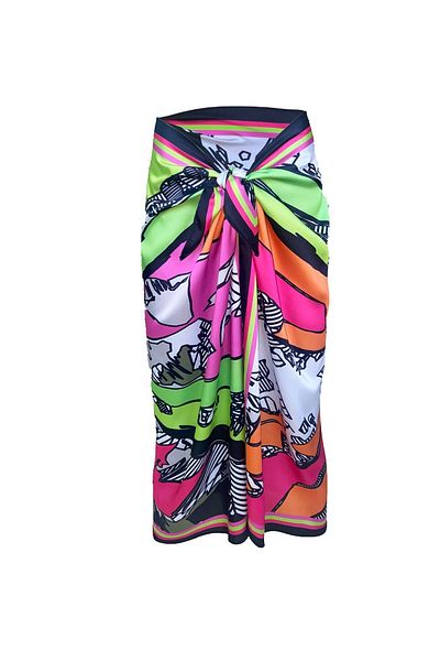 Bolder Elena Pop Art Satin Pareo (Not Showing Underwear)