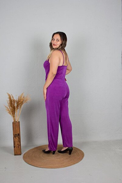 Truva XXL TruvaXXL Large Size Sling Jumpsuit - Candy Fabric, Purple T181
