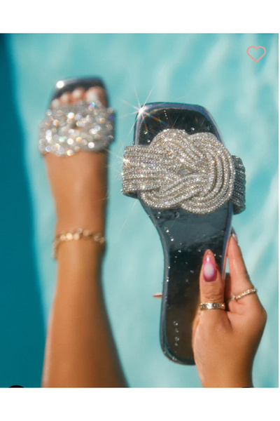 GUİZ Kadın Taşlı Düz Terlik