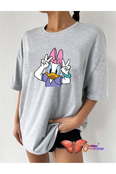 oneagılyazı Tricou pieptănat supradimensionat cu imprimeu Duck Design