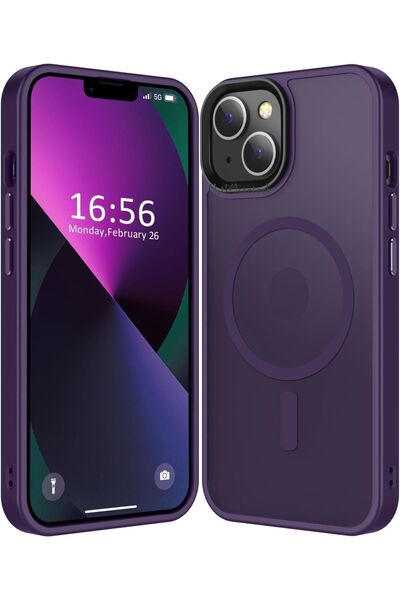 m.tk moveteck İphone 13 Kılıf Mat Magsafe Şarj Özellikli Darbe Önleyici Hassas Buton Renkli Yumuşak Kenar -Sio