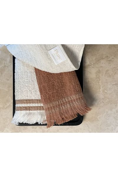 Plume Ceramic Home Plumehome Bathroom & Guest & Kitchen & Dowry Gift Hand Towel Set - 30x50 - Set of 2