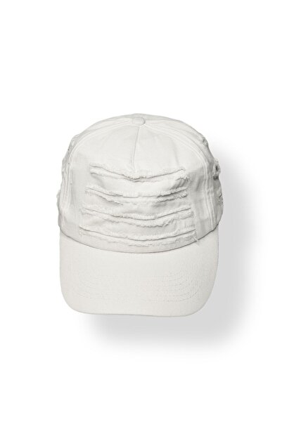 Senbeno Design Eskitme Beyaz Unısex Beyzbol Şapka Cap