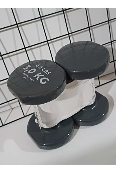 Decathlon 3 kg Demir Dambıl - 2 Adet - Gri - Fitness Hafif Antrenman.