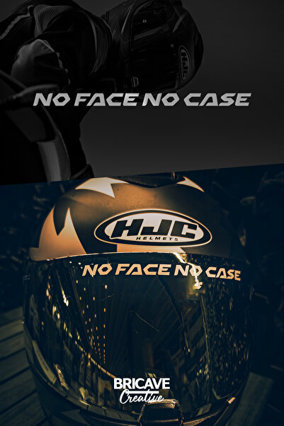 Bricave No Face No Case Yazı JDM Motosiklet Kask Etiket Sticker 14x1cm