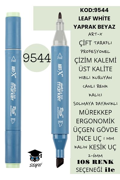 SEYFİKİRTASİYE Professional Double Tarfine Fine Tip Ink Permanent Drawing Pen - Sketch 2-6mm, Long Sketch 1mm