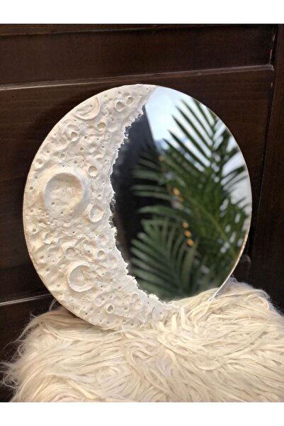 Atölye Sade Ay Desenli Krater Efektif &Dekoratif Ayna